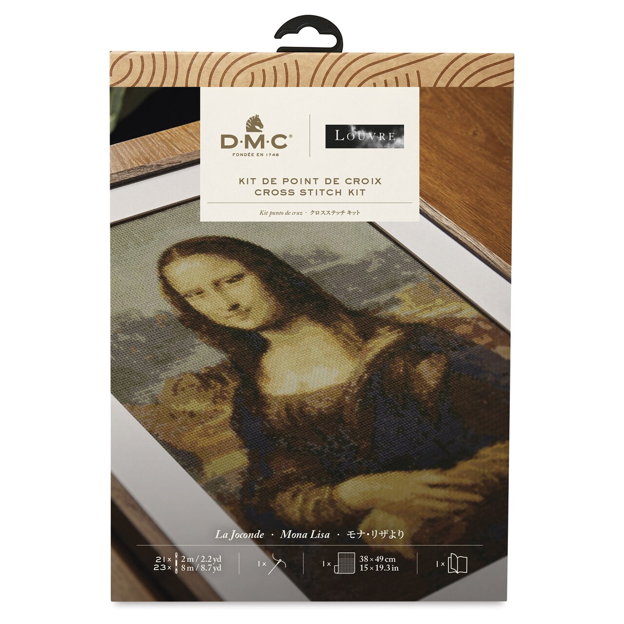 DMC The Museum Collection Cross Stitch Kit - “Mona Lisa” by Leonardo da Vinci, The Louvre